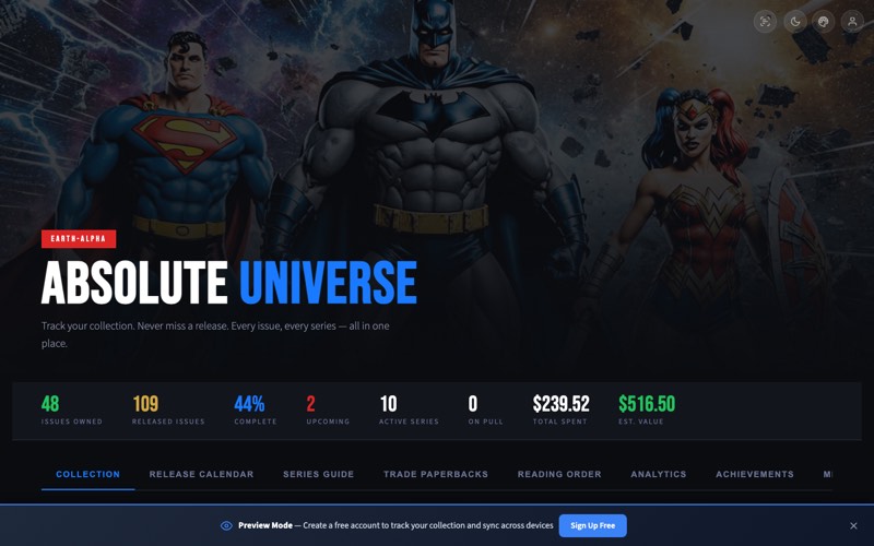 Absolute DC Tracker issue catalog