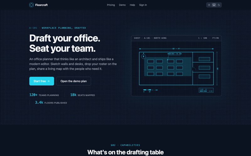 Floorcraft floor plan and desk assignment interface