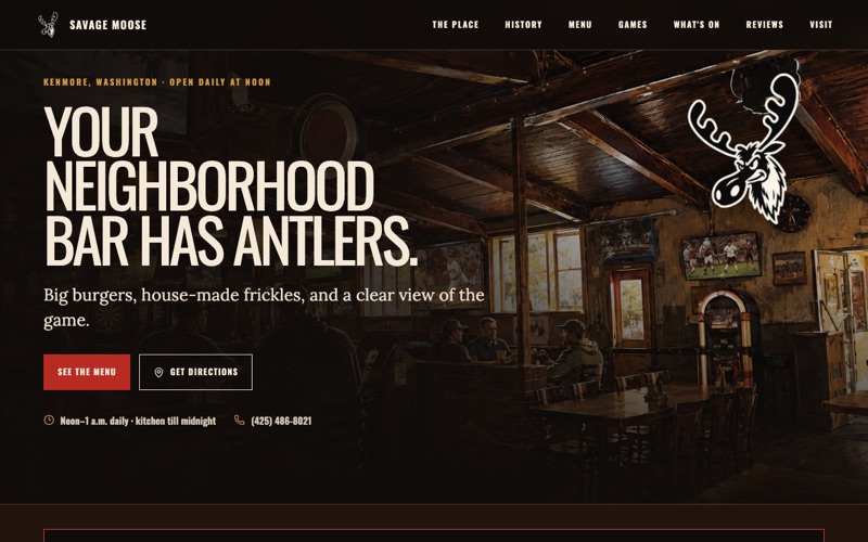 Savage Moose Sports Pub website