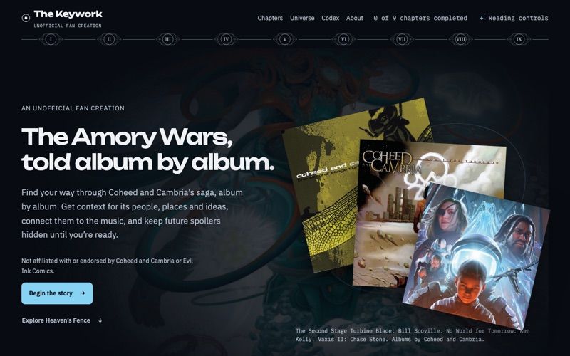 The Keywork fan guide home screen